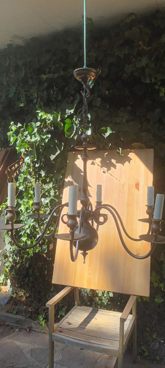 Lámpara clásica 6 brazos metal