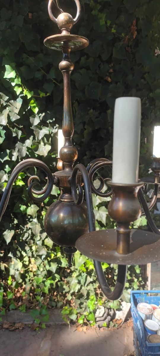 Lámpara clásica 6 brazos metal