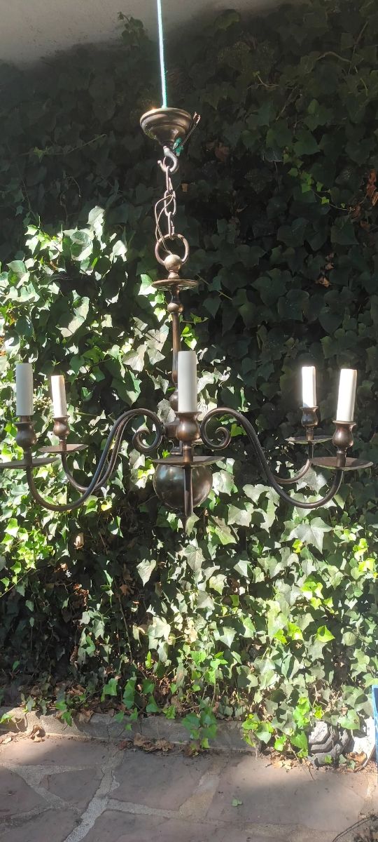 Lámpara clásica 6 brazos metal