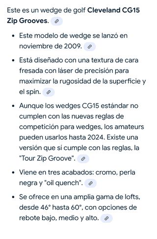 Palo de golf Cleveland CG15 Wedge 56