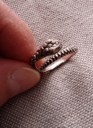 Anill plata 925 serpiente ajustable 