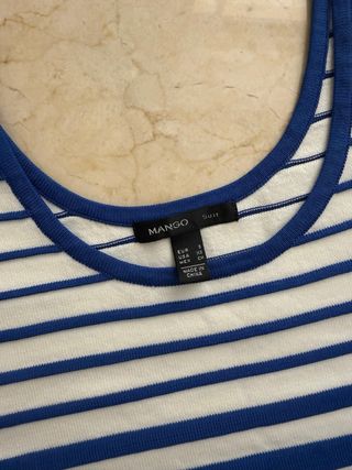 Vestido Mango Rayas Azul y Blanco Talla S