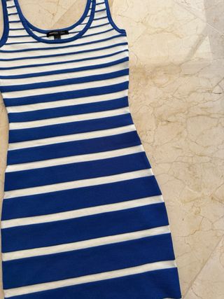 Vestido Mango Rayas Azul y Blanco Talla S