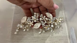 Tocado Novia Rosa Clara oro rosa