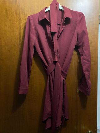 Vestito camicia bordeaux