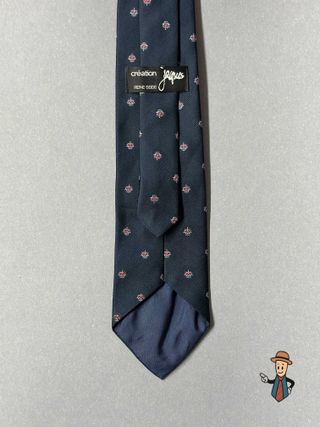 Corbata seda Jacques micro-flo azul/rojo