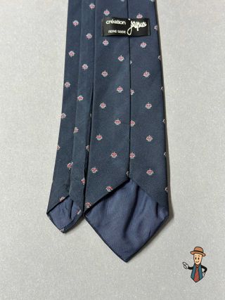 Corbata seda Jacques micro-flo azul/rojo