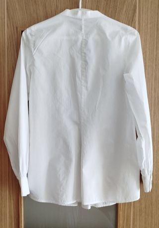Blusa blanca algodón manga larga Talla S