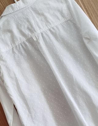 Blusa blanca algodón manga larga Talla S