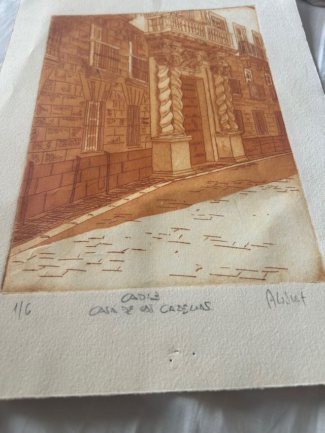 Litografía 1/6 Cádiz Casa de las Cadenas