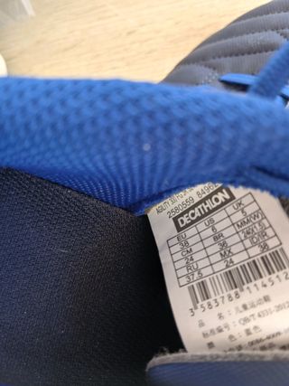 Zapatillas Fútbol  Unisex Junior Azul y Naranja