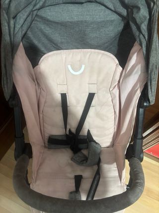 Silla de paseo gris y rosa