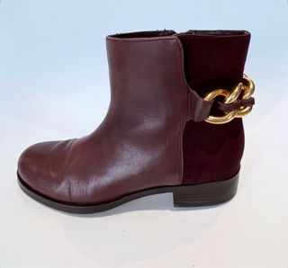 Botines burdeos Sam Edelman con detalle dorado