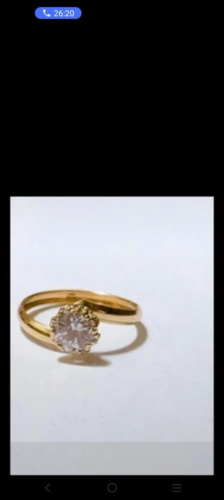 Anillo solitario oro con circonita 18 quilate 750
