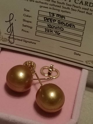 Pendientes Oro Perla Mares del Sur