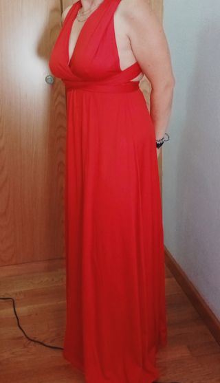 Vestido largo fiesta rojo