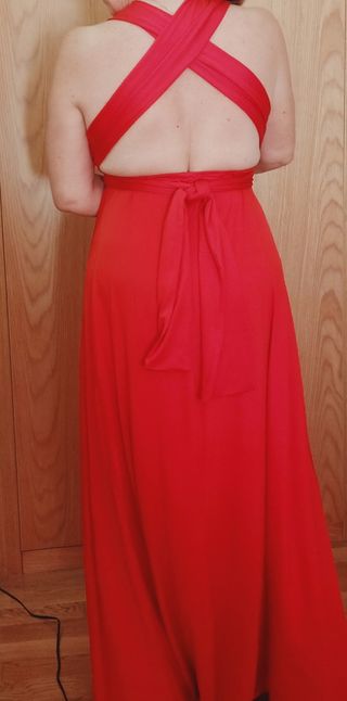 Vestido largo fiesta rojo