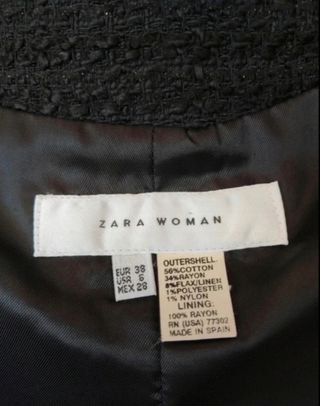 Giacca Zara Donna Nera Taglia M