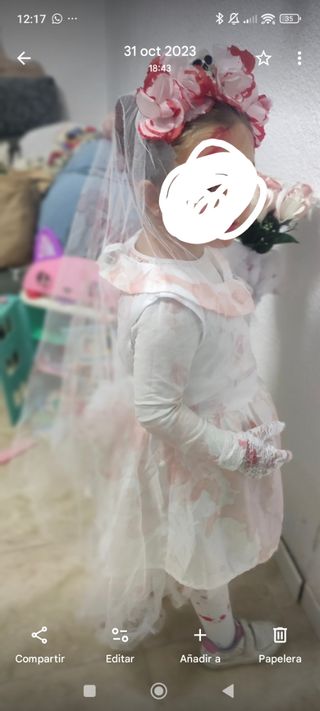 Disfraz Novia Halloween Talla 7/8