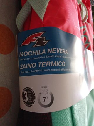 Mochila nevera 20L roja y turquesa