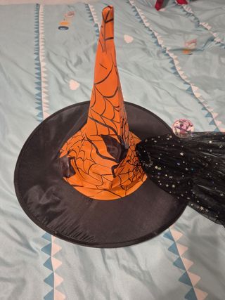 Chapéu de Bruxa Laranja e Preto