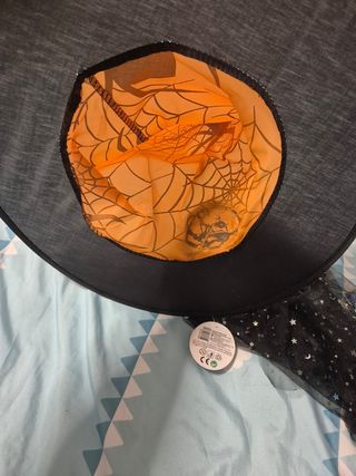 Chapéu de Bruxa Laranja e Preto