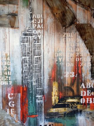 Cuadro Nueva York Metal y Madera