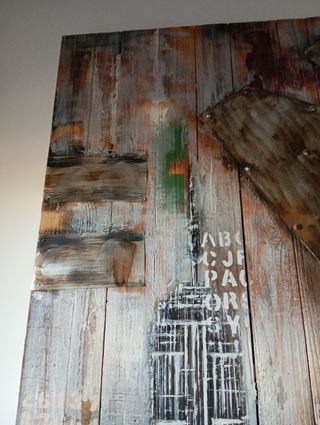 Cuadro Nueva York Metal y Madera