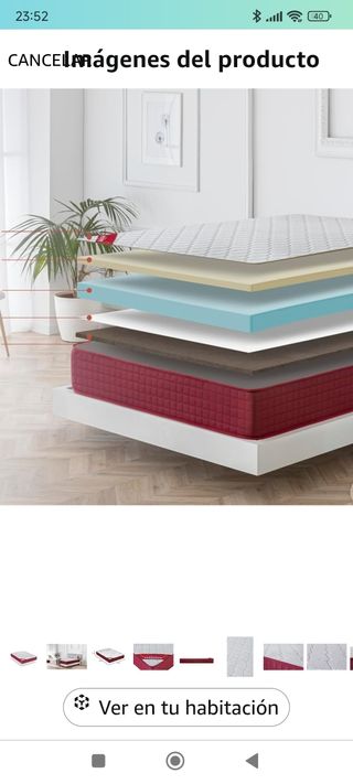 Colchón y base tapizada