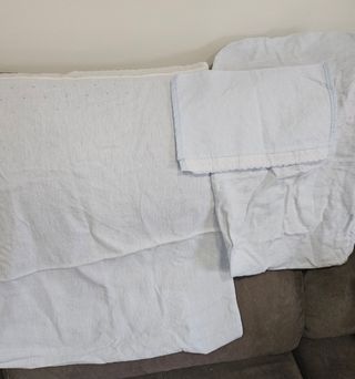 2 Juego sábanas para cochecito bebé celeste.