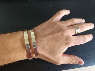 Conjunto pulsera y anillo plateado