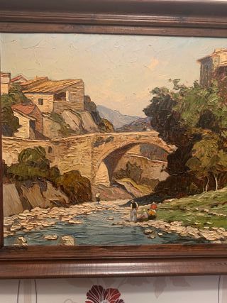 ANTIGUO CUADRO OLEO FRANCES FDO. GUSTAVE VIDAL