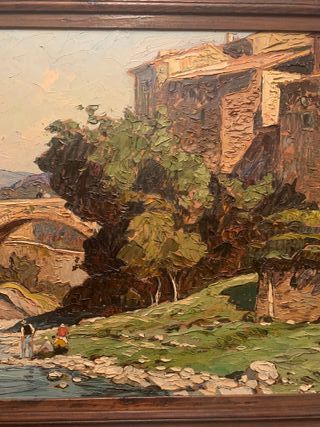 ANTIGUO CUADRO OLEO FRANCES FDO. GUSTAVE VIDAL