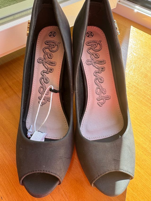 Zapato abierto gris Refres talla 39