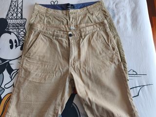 Lote 2 Pantalones Cortos Hombre Beige