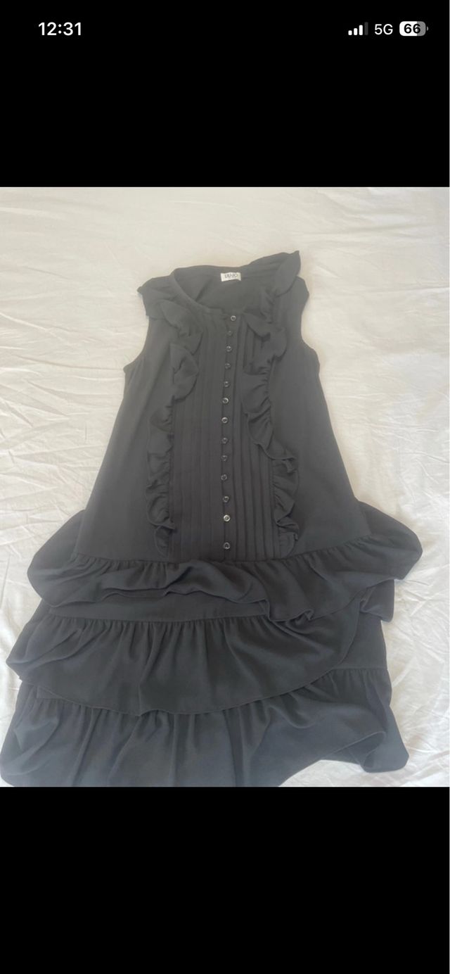 Vestido Liu Jo Negro con Volantes Nuevo 