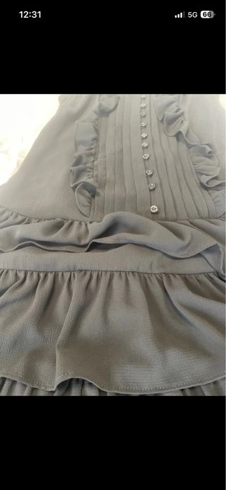 Vestido Liu Jo Negro con Volantes Nuevo 