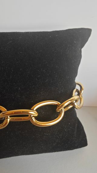 Pulsera eslabones acero dorada nueva