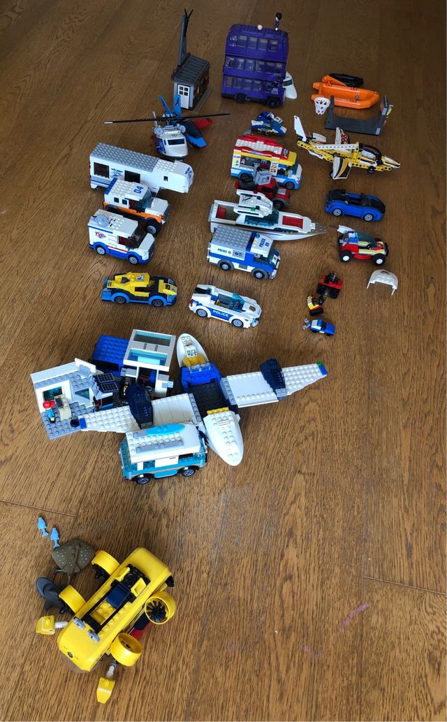 Lote de LEGO: Avión, Helicóptero, Autobús y más
