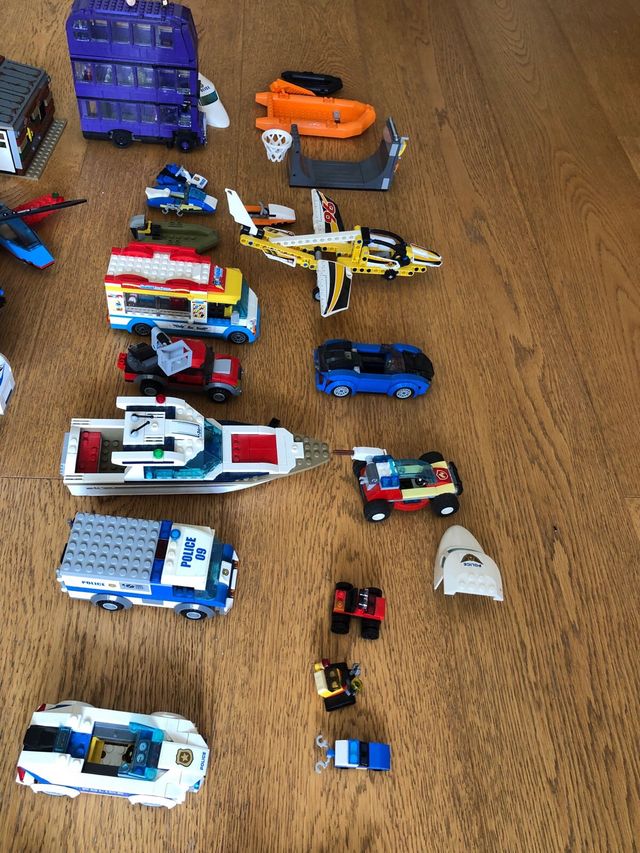 Lote de LEGO: Avión, Helicóptero, Autobús y más