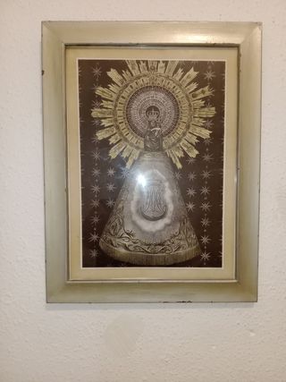 Dos cuadros Virgen del Pilar de la Virgen María l