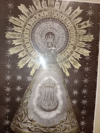 Dos cuadros Virgen del Pilar de la Virgen María l