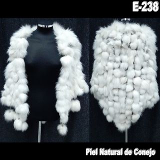Capa Estola Novia Conejo Piel Natural Blanca Boler