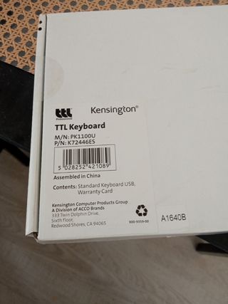 Teclado Kensington TTL PK1100U