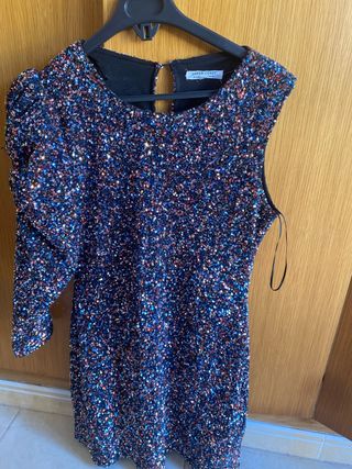 Vestido fiesta lentejuelas multicolor Green Coast