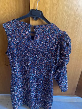 Vestido fiesta lentejuelas multicolor Green Coast