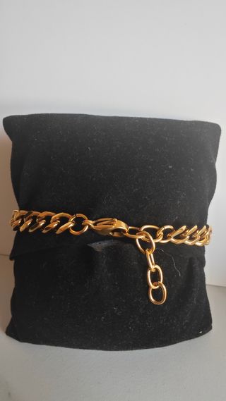Pulsera eslabones circonitas dorada