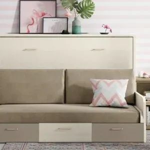 CAMA ABATIBLE 135×190 CON CAJONES SONRÍE