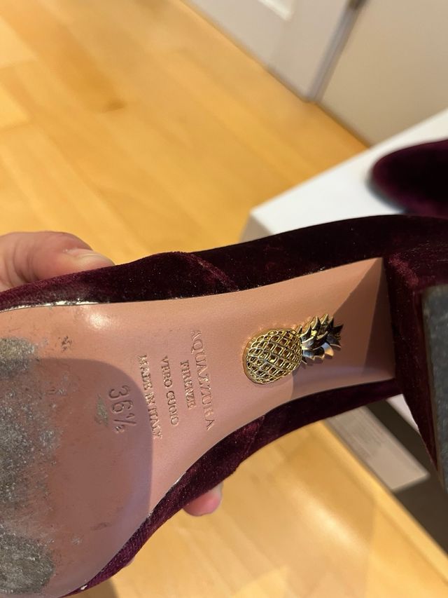 Botín licra morado Aquazzura