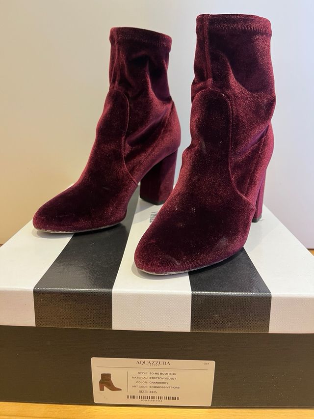 Botín licra morado Aquazzura